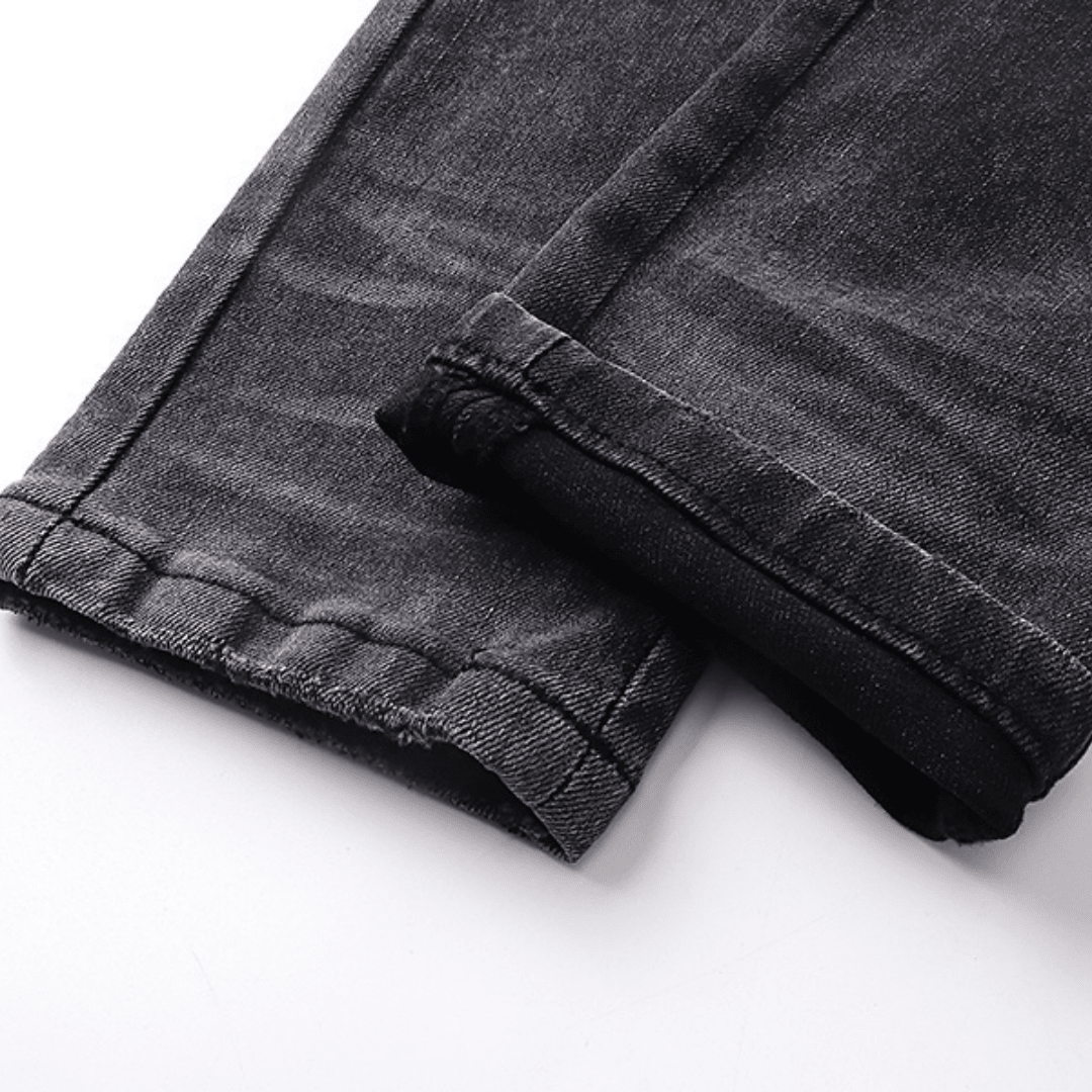 Amr Grey Staggered Logo Jeans