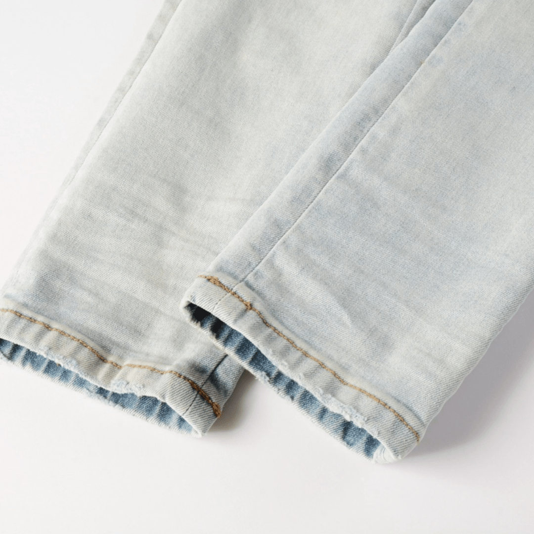 Amr Staggered Light Blue Jeans