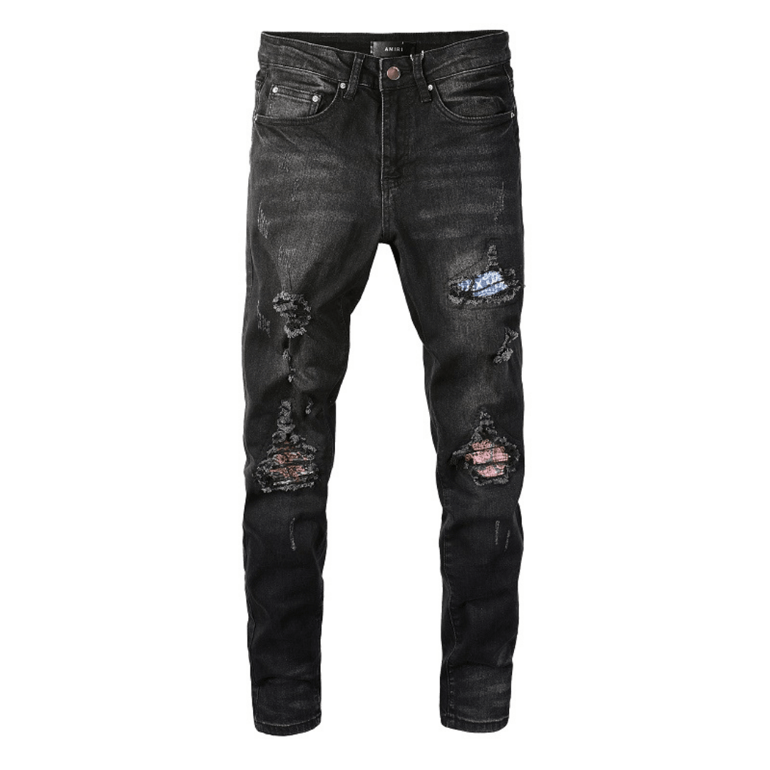 Amr Bandana Black Patch Jeans
