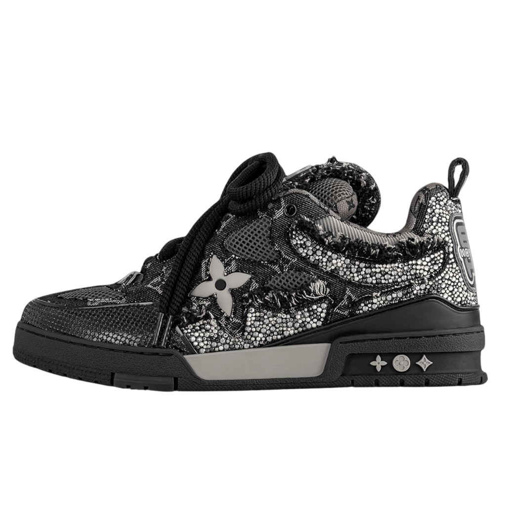 Skater Monogram Schwarz Silber Glitzer