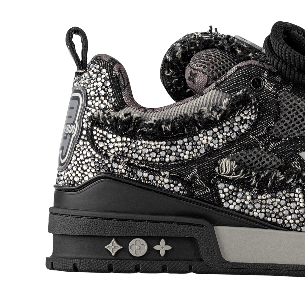 Skater Monogram Schwarz Silber Glitzer