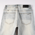 Amr Red Patch Ripped Jeans