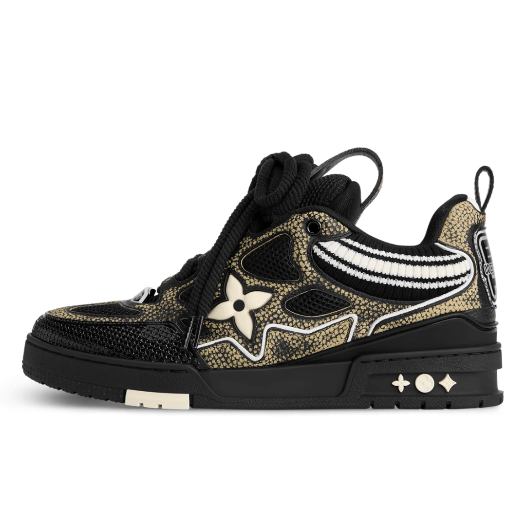Skater Monogram Schwarz Gold Strass