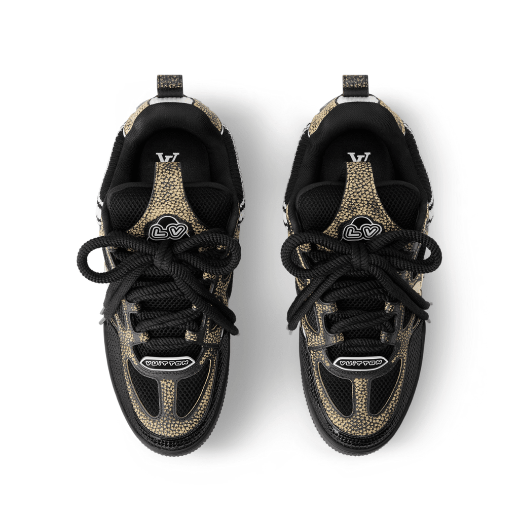 Skater Monogram Schwarz Gold Strass