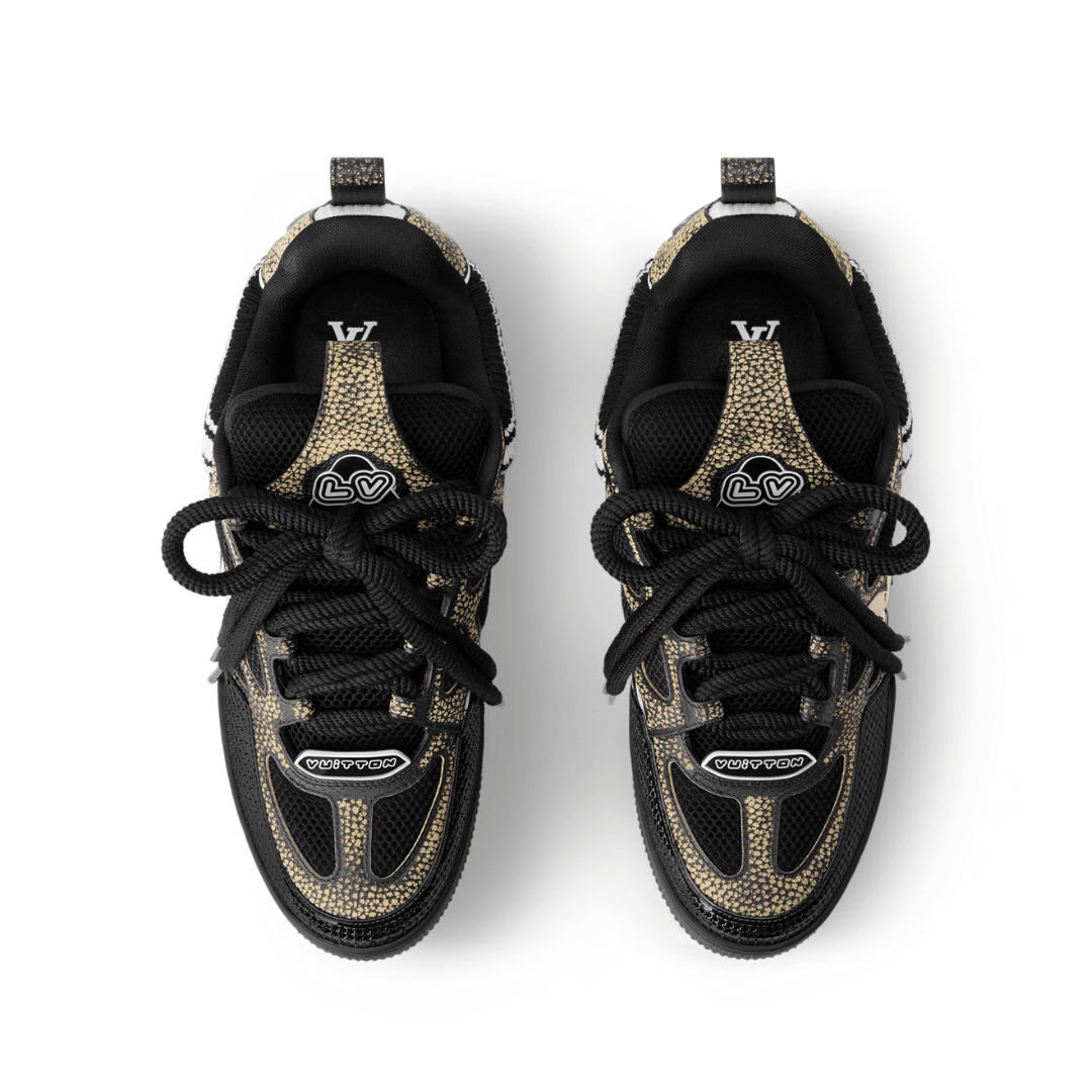 Skater Monogram Schwarz Gold Strass