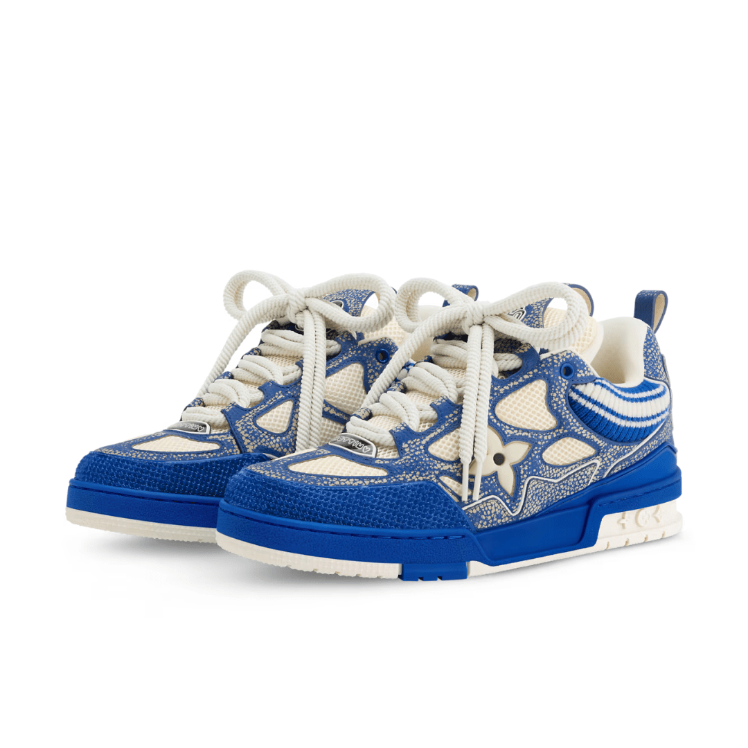 Skater Monogram Blau Weiss Strass