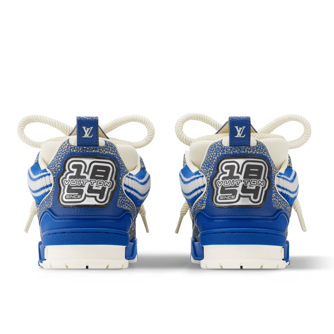 Skater Monogram Blau Weiss Strass