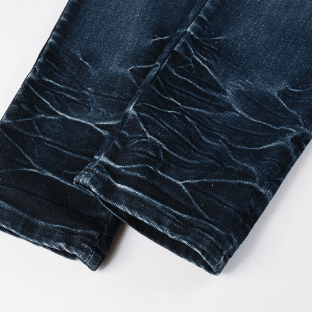 Amr Black Staggered Logo Patch Jeans