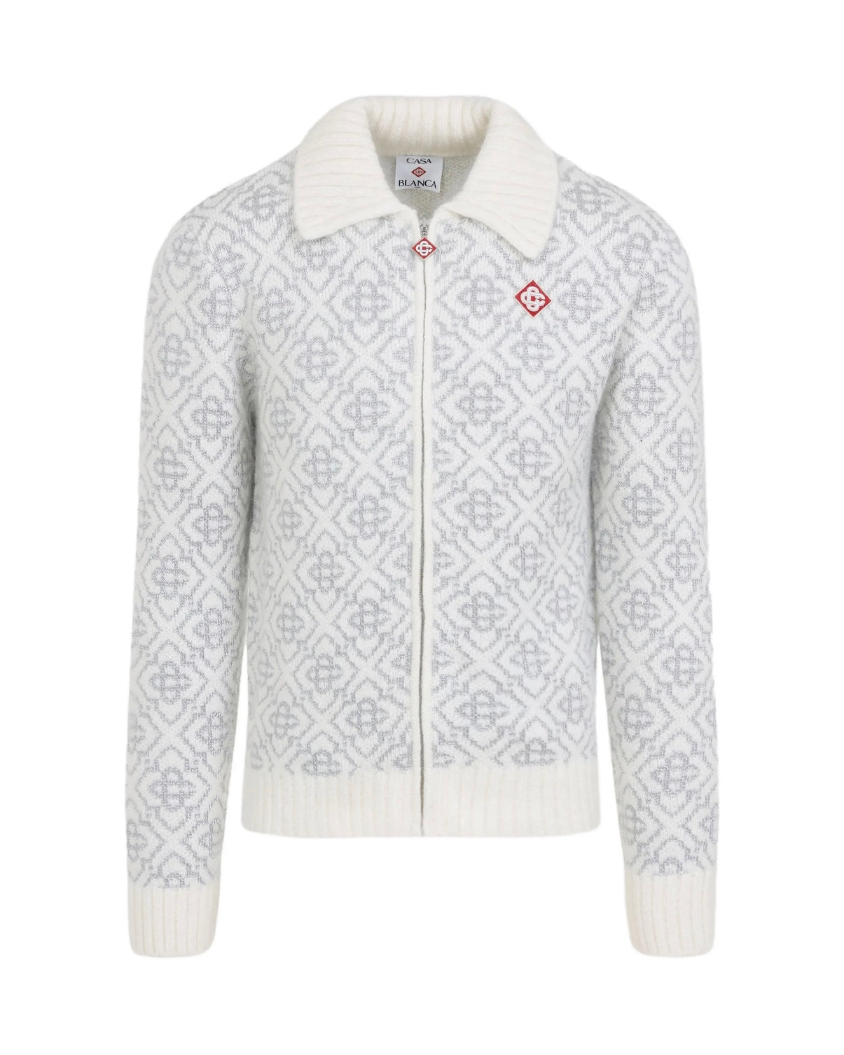 Graue Strickjacke