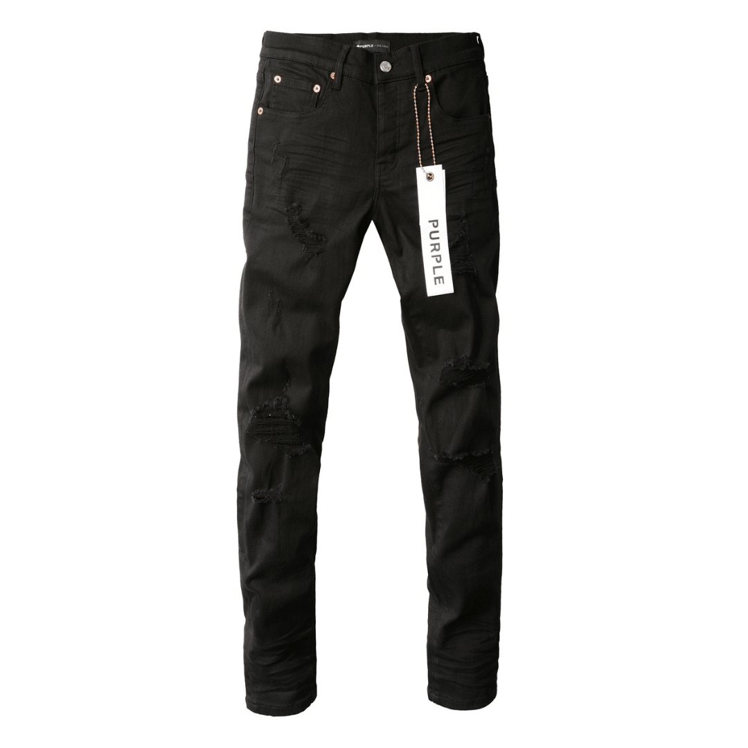 Purple Black Ripped Jeans