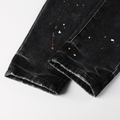 Purple Distressed Paint Jeans