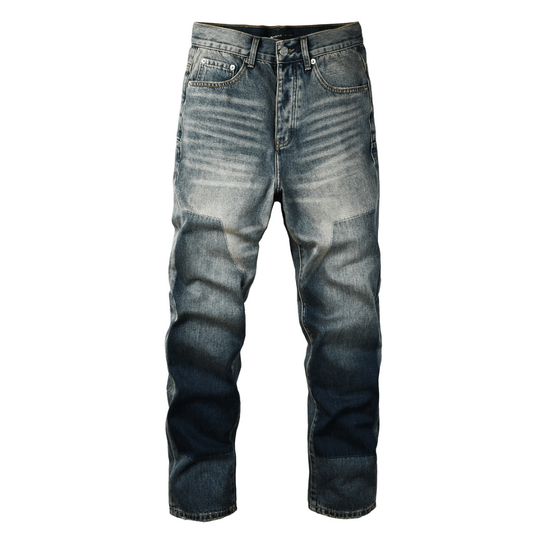 Purple Flared Blue Jeans