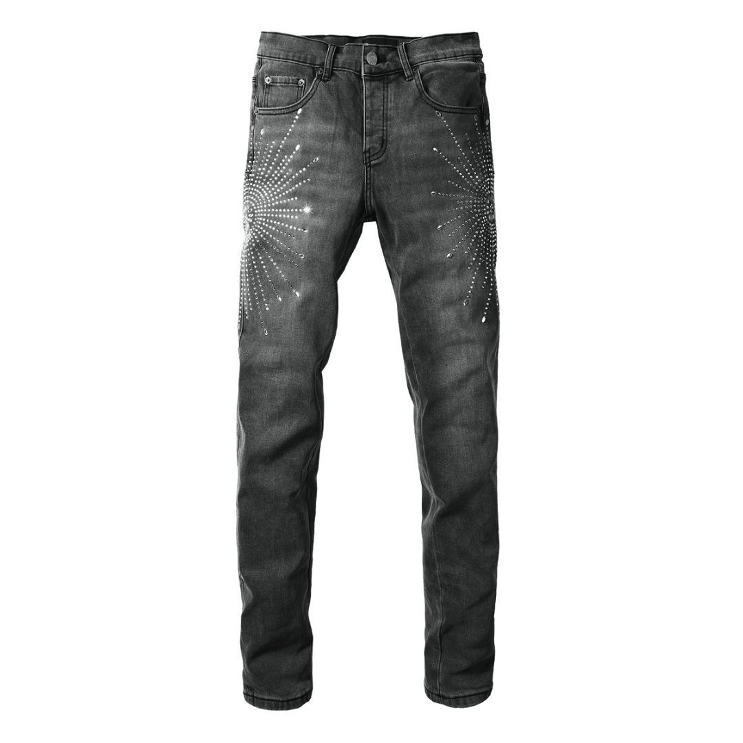 Purple Grey Diamonds Jeans