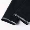 Purple Monogram Patch Ripped Jeans