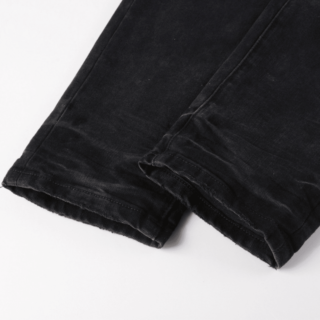 Purple Ripped Black Jeans