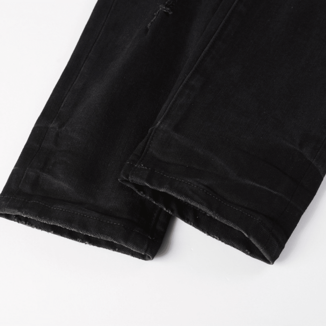 Purple Triple Ripped Black Jeans
