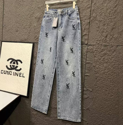 YSL LOGO JEANS